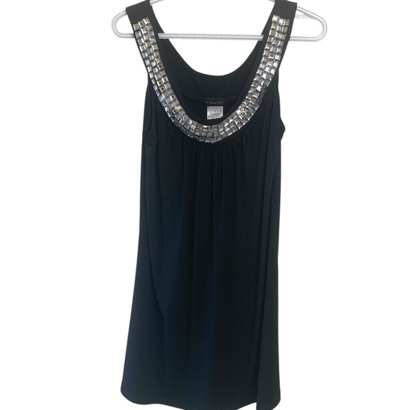 Fleurish Black Dress w Sparkly Neckline, flows beautifully - Picture 3 of 6